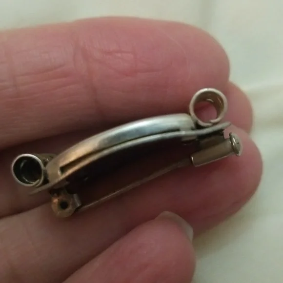 Antique Art DecoFiligree handmade handpaintedpin trombone clasp un…